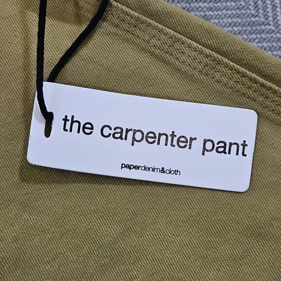 Paper Cloth & Denim Men’s Carpenter Jeans 36 x 32 Relaxed Tapered Beige Y2K - Picture 5 of 16